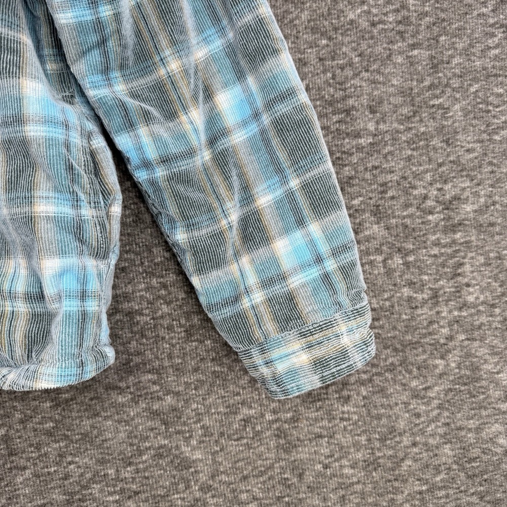 Soho Threads Womens Blue Plaid Corduroy Flannel Sherpa Lined Hooded Shacket XXL - Picture 6 of 10